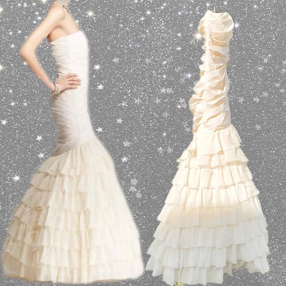NWT $1500 Ann Taylor | Mermaid |Wedding Dress W/ Ruffled Tiers & Layers - Picture 6 of 16